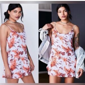 Kimchi Blue Floral Mini Dress - White and Orange